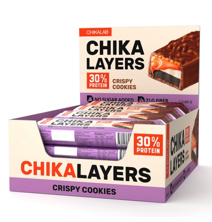 Протеиновый батончик Chikalab – Chika Layers - Crispy Cookies 