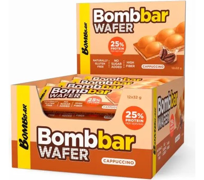 Вафли Bombbar WAFER, Капучино, 20 шт х 32г