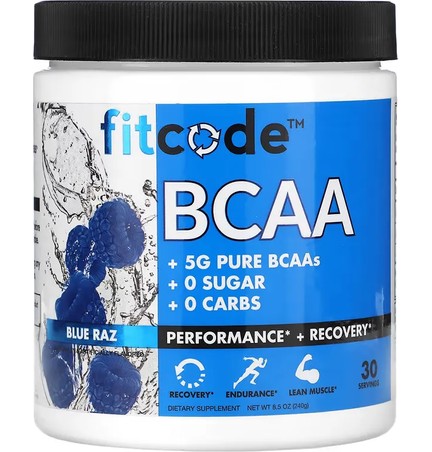 fitcode, BCAA, Blue Raz, 8,5 унций (240 г)