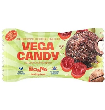 MRS.WONNA VEGA CANDY 30г (макадамия-клюква-вишня)