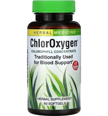 Herbs Etc., ChlorOxygen®, концентрат хлорофилла, 60 мягких капсул