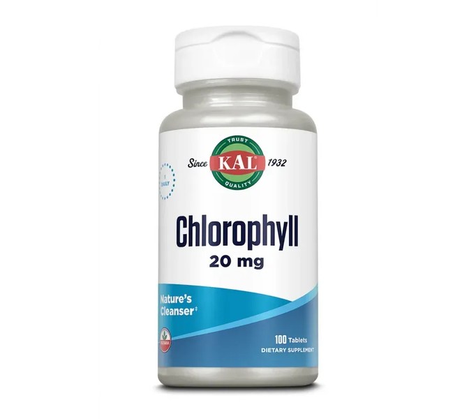 KAL, Chlorophyll 20mg (100 таб.), хлорофилл