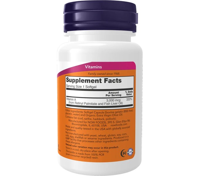 NOW Vitamin A 10,000 Softgels