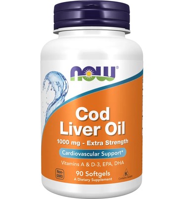 Now, COD Liver Oil 1000 мг, 90 капсул