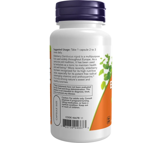 Now, ELDERBERRY 500mg 60 капсул