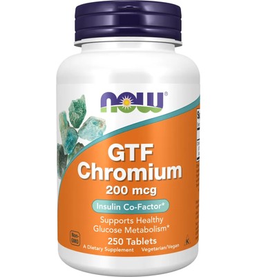 NOW  GTF Chromium 200 мкг 250 Таблетки