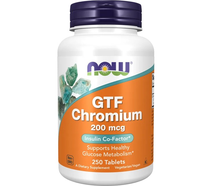 NOW  GTF Chromium 200 мкг 250 Таблетки