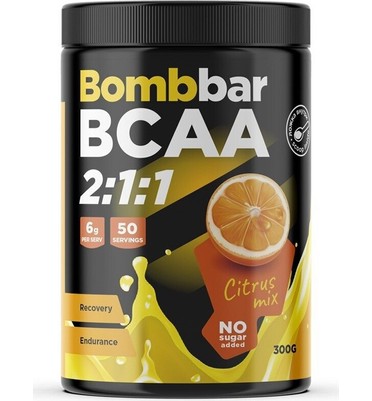 Bombbar, BCAA 2:1:1, 300г (Цитрусовый микс)