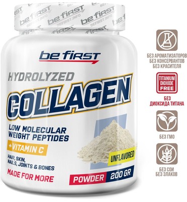 BeFirst, Collagen + vitamin C powder (200 г) (без вкуса)