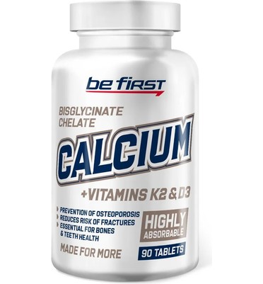 BeFirst, Calcium bisglycinate chelate + K2 + D3, 90 таблеток