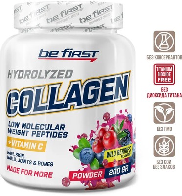 BeFirst, Collagen + vitamin C powder (200 г) (лесные ягоды)