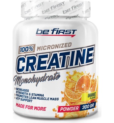 BeFirst, Micronized Creatine Monohydrate Powder (300 г) (апельсин)