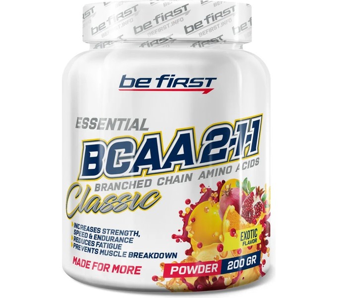 BeFirst, BCAA 2:1:1 VEGAN instantized powder, 200г (Экзотик)