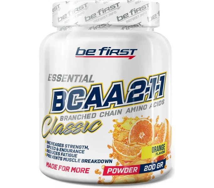 BeFirst, BCAA 2:1:1 Classic powder, 200г (апельсин)